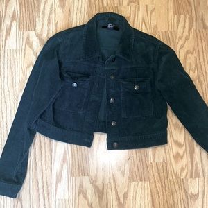 Green corduroy cropped jacket